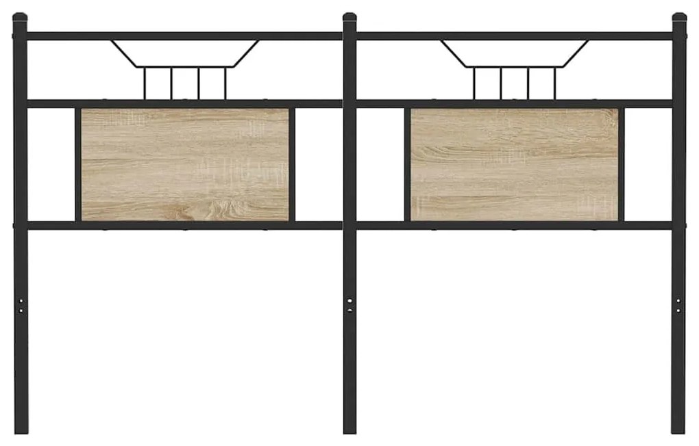 Cabeceira de cama 137 cm derivados madeira/aço carvalho sonoma