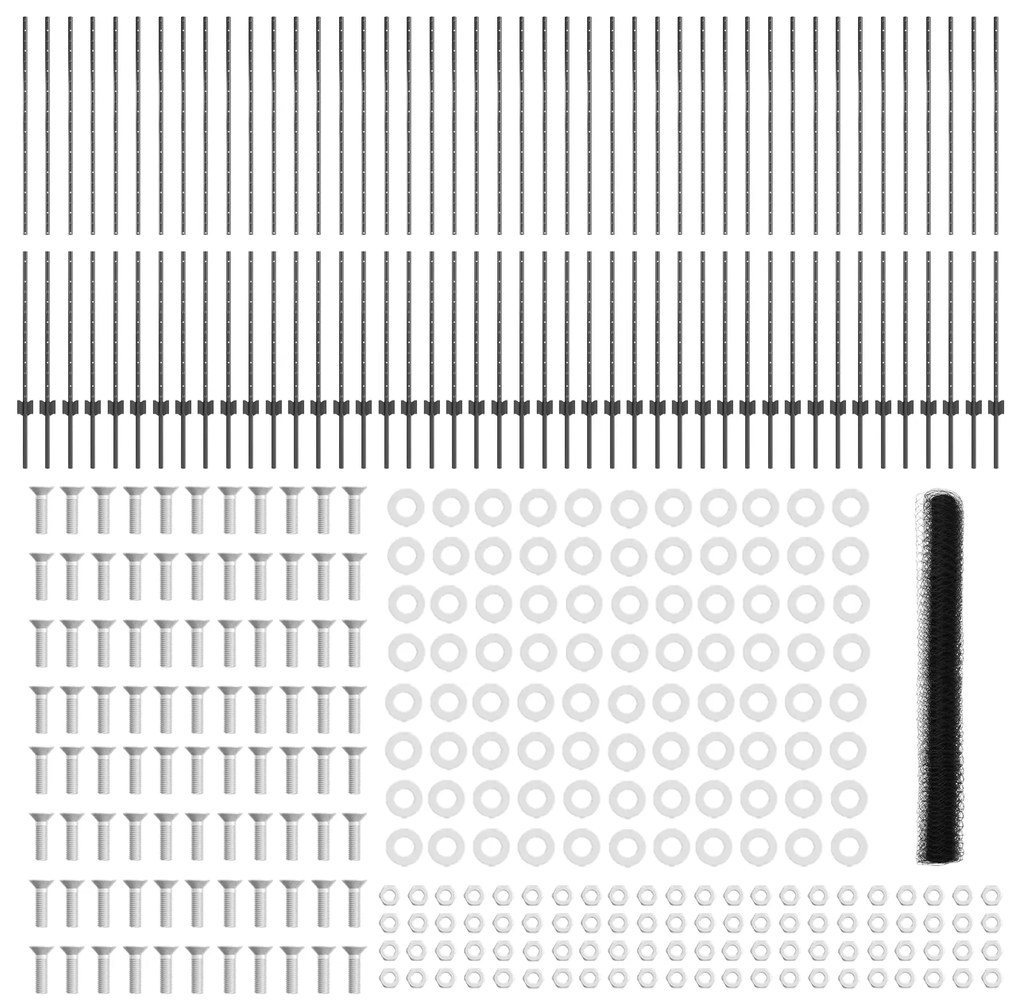 Postes de Cerca vidaXL 22 pcs U-Channel Cinza 160 cm Aço
