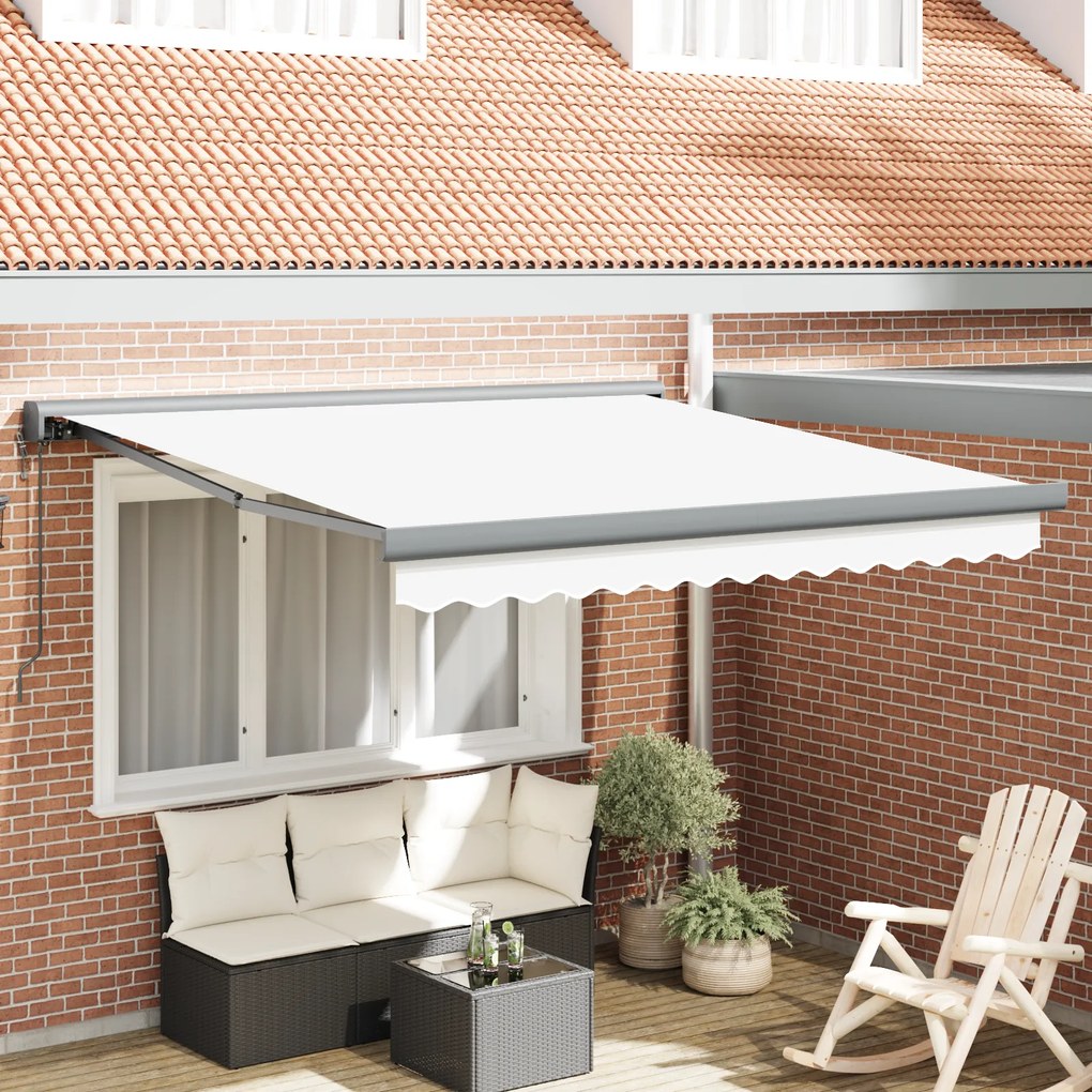 Toldo Retrátil Automático vidaXL Branco 300x250 cm