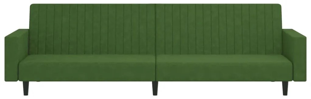 Sofá-cama de 2 lugares veludo verde-escuro