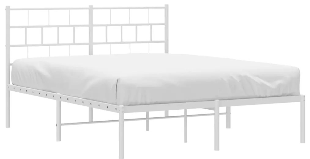 Estrutura de cama com cabeceira 140x200 cm metal branco