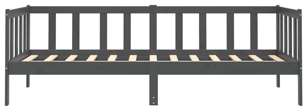 Sofá-cama 90x200 cm madeira de pinho maciça cinzento