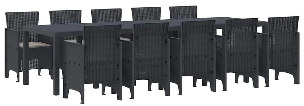 Conjunto de Jantar para Jardim com almofada 11 pcs Antracite