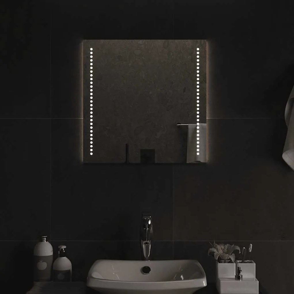 vidaXL Espelho de casa de banho com luzes LED 50x50 cm