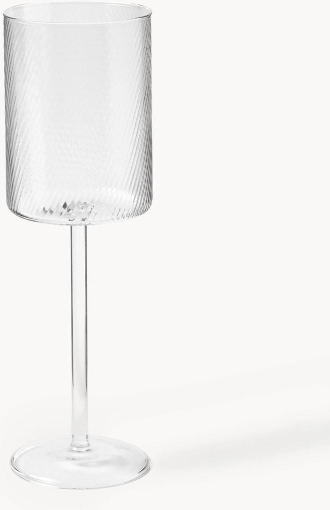 Copos de vinho branco em vidro borossilicato artesanais Limon, conjunto de 4