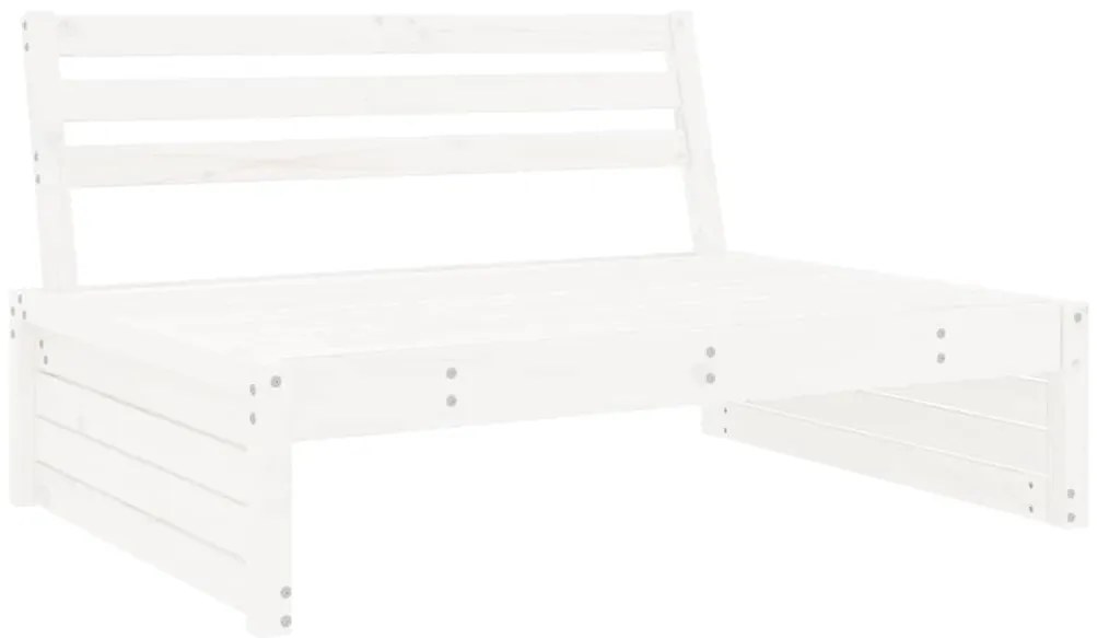 Sofá de centro 120x80 cm madeira de pinho maciça branco