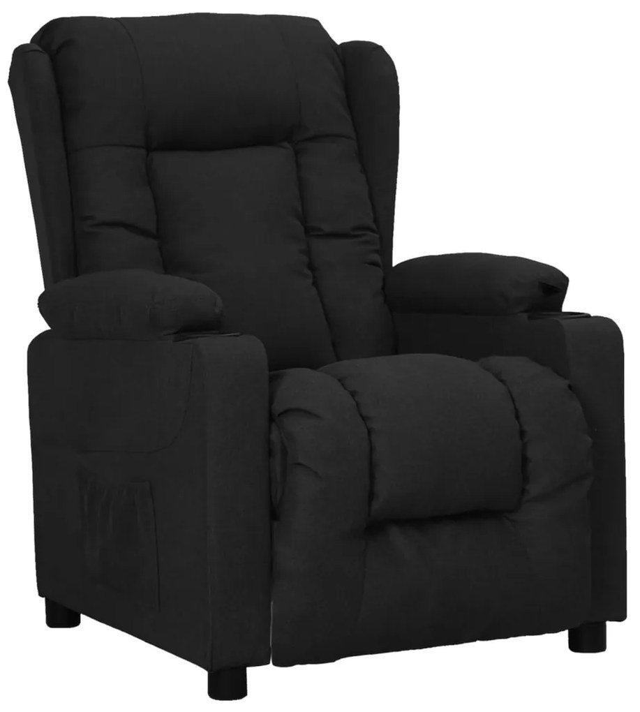 vidaXL Poltrona reclinável tecido preto