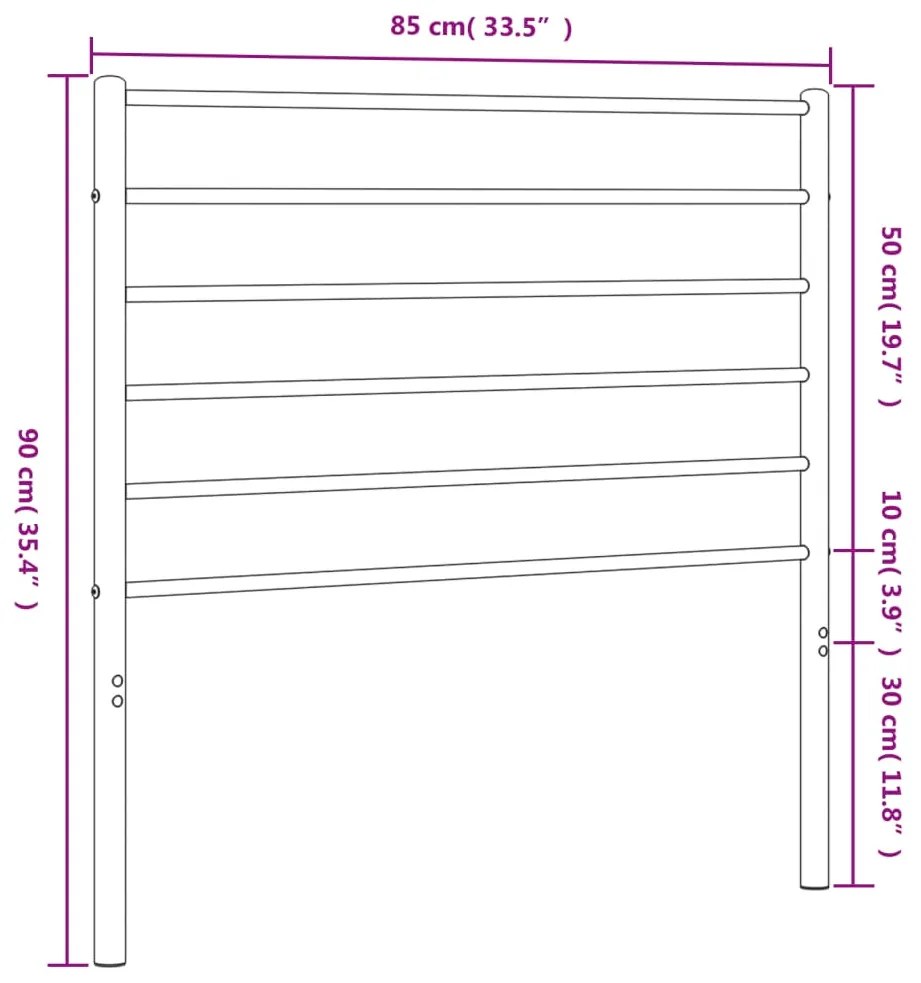 Cabeceira de cama 80 cm metal preto