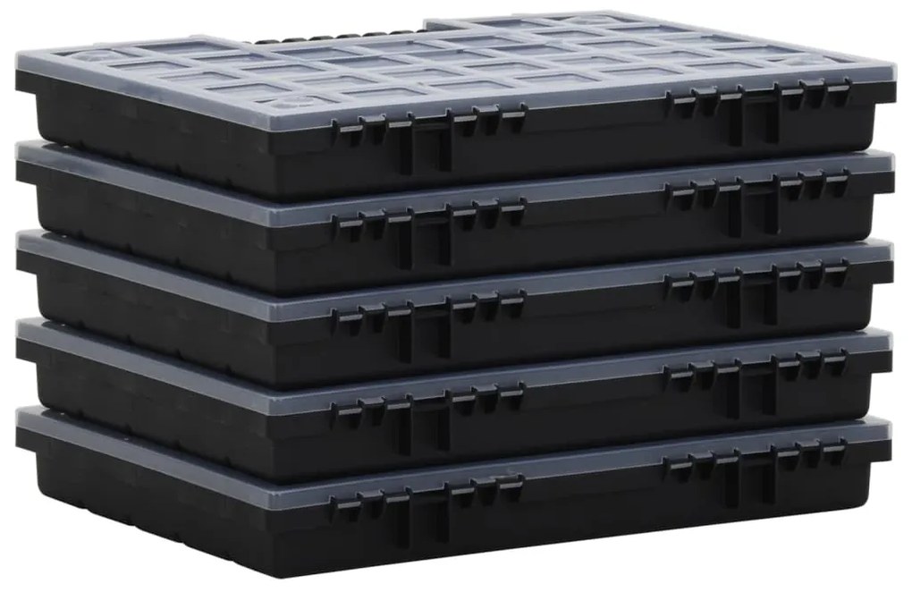 Caixas de arrumação 5 pcs polipropileno 40x30x5 cm