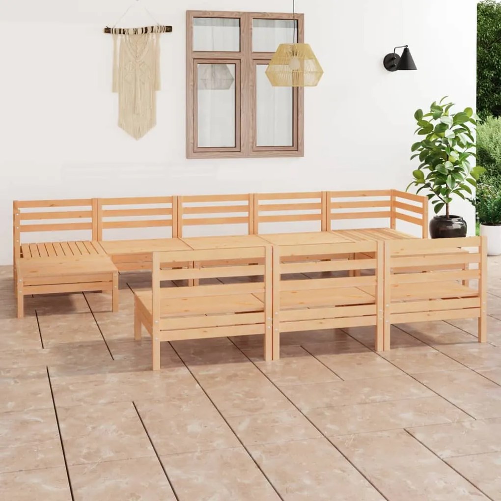 vidaXL 10 pcs conjunto lounge de jardim pinho maciço