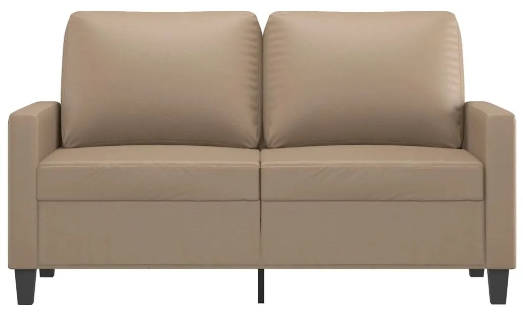 Sofá de 2 lugares 120 cm couro artificial cor cappuccino