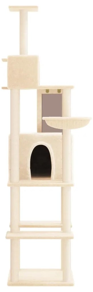 Árvore p/ gatos c/ postes arranhadores sisal 201 cm cor creme