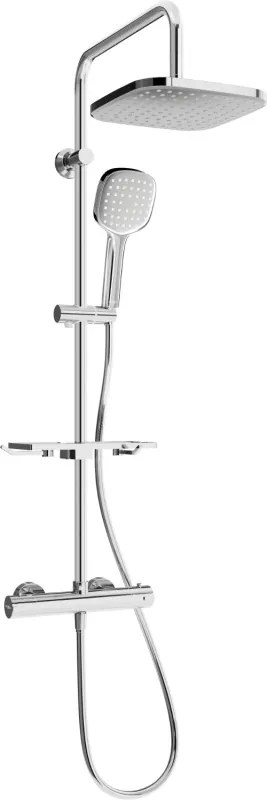 Mexen KT33 conjunto de chuveiro de superfície com chuveiro superior e misturador termostático, cromado - 771503393-00