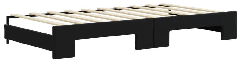 Sofá-cama com gavetão 90x190 cm veludo preto