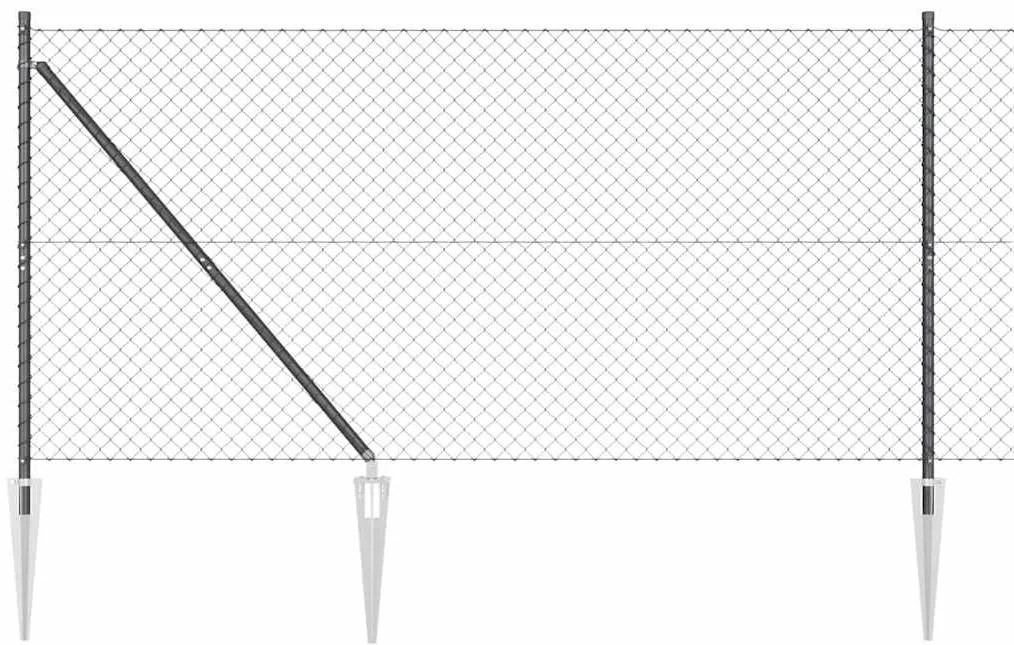 Conjunto de Postes de Cerca Cinzeto 1.4 x 10 m