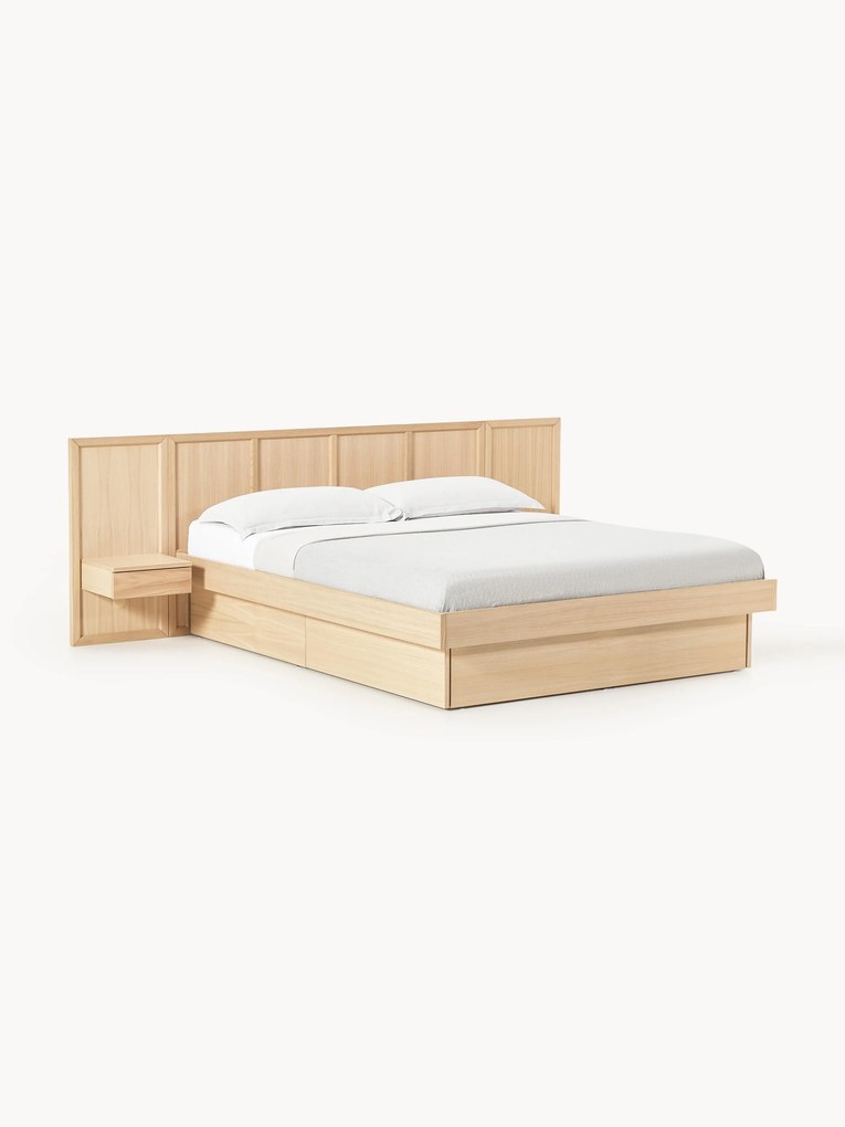 Cama em madeira com gavetas e cabeceira Nanto