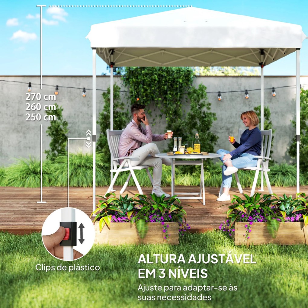 Tenda Dobrável Pop-Up Tenda 248x248x270 cm com 4 Paredes Laterais Anti