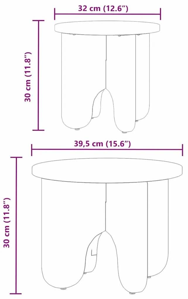 Conjunto de Mesas de Café 2 pcs Castanho-mel