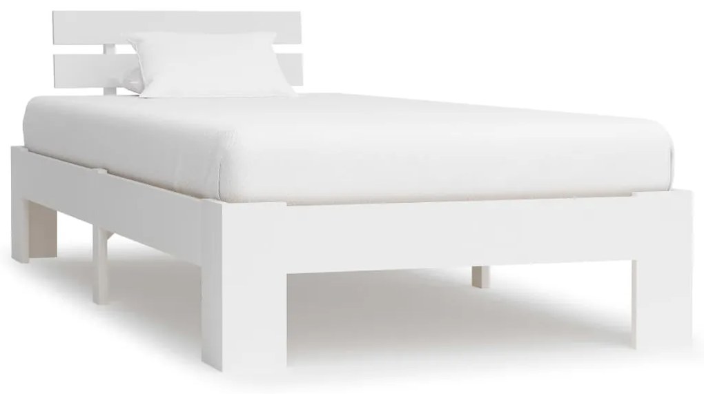 Estrutura de cama 100x200 cm pinho maciço branco