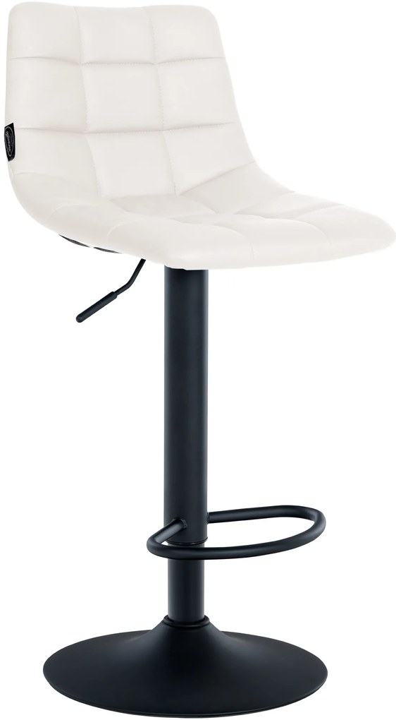 Conjunto de 2 bancos altos Jerry em couro sintético com estrutura preta 87-108,5 x 43 x 46,5 cm Branco