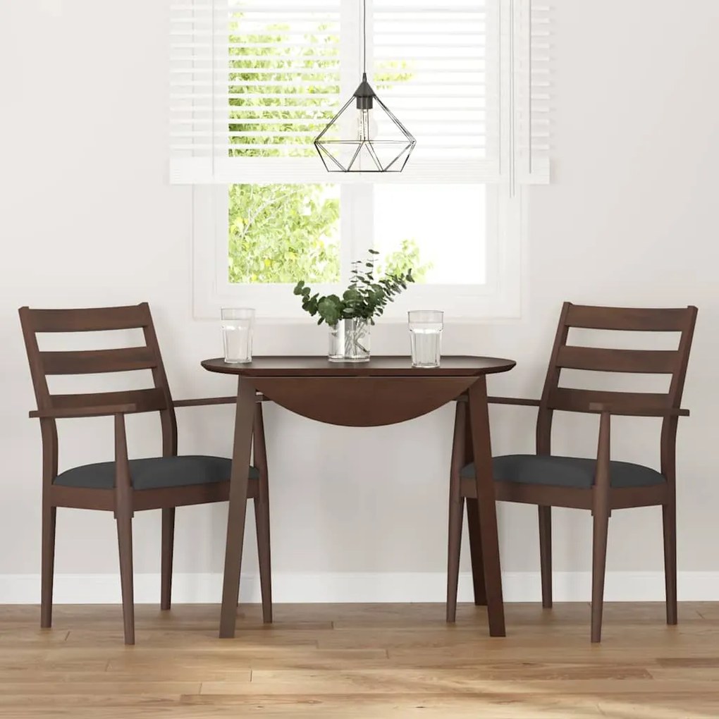 Cadeiras de jantar com almofadões 2 pcs madeira maciça castanho