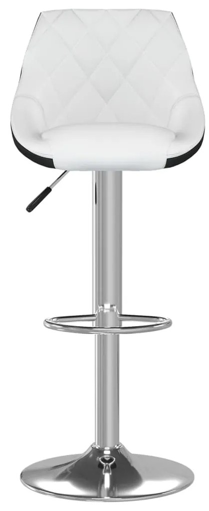 Bancos de bar 2 pcs couro artificial branco e preto