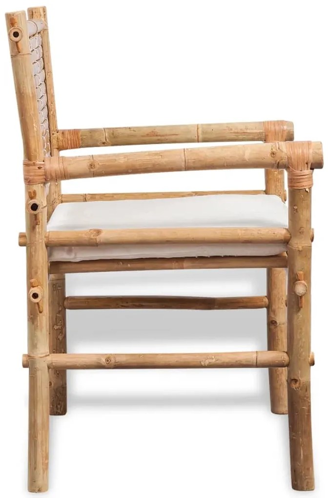 3 pcs conjunto bistrô com almofadões em bambu