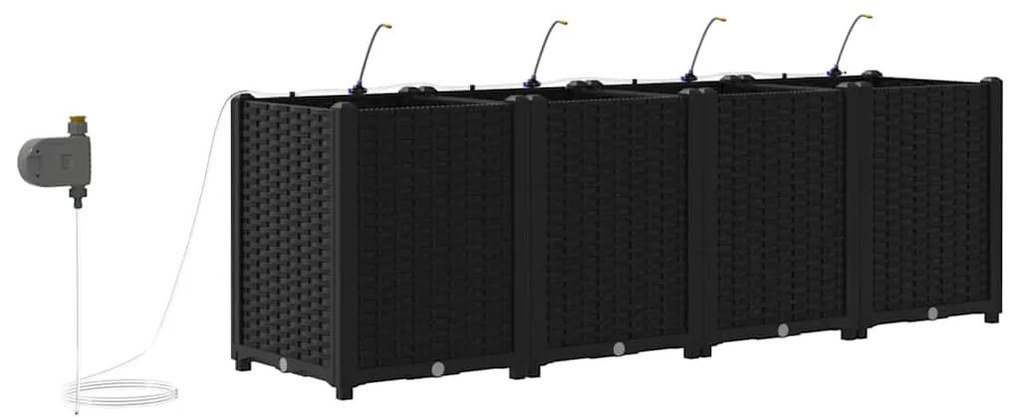 Jardineiras de Jardim 1 pc Preto 160 x 40 x 52 cm Plástico