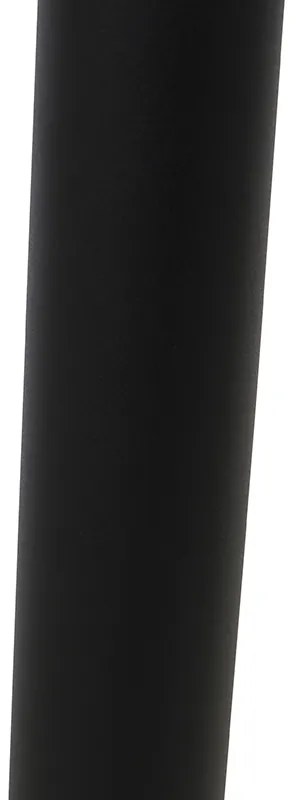 Candeeiro de poste exterior preto com globo transparente 100 cm IP44 - Sfera