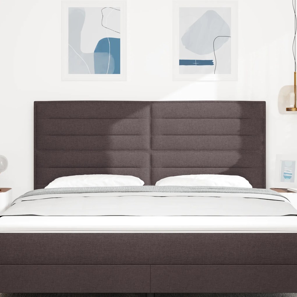 Cabeceira Design Linhas Castanho Escuro 180 cm Tecido