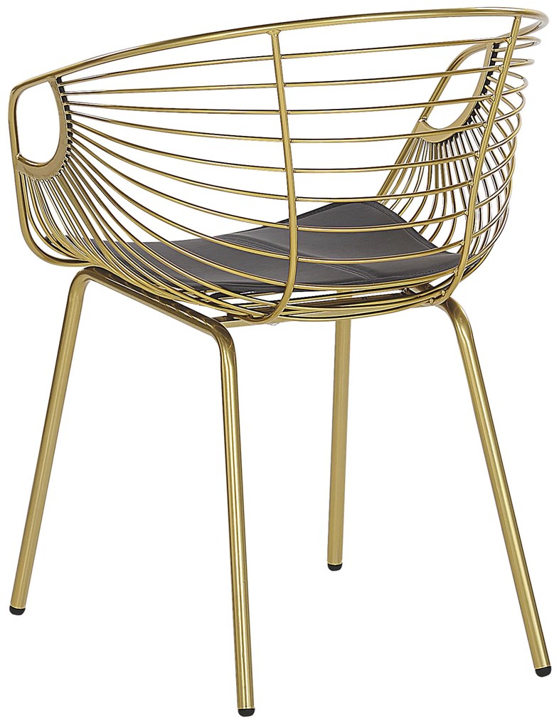 Conjunto de 2 cadeiras em metal dourado HOBACK Beliani