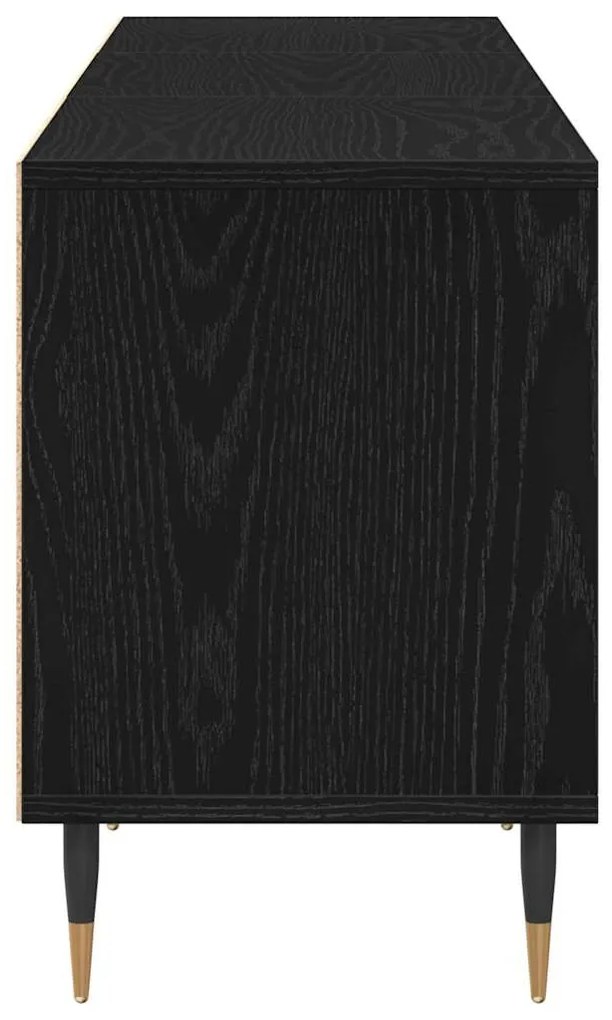 Armário para TV vidaXL Preto Carvalho 150x30x44,5 cm Madeira Reestrutu