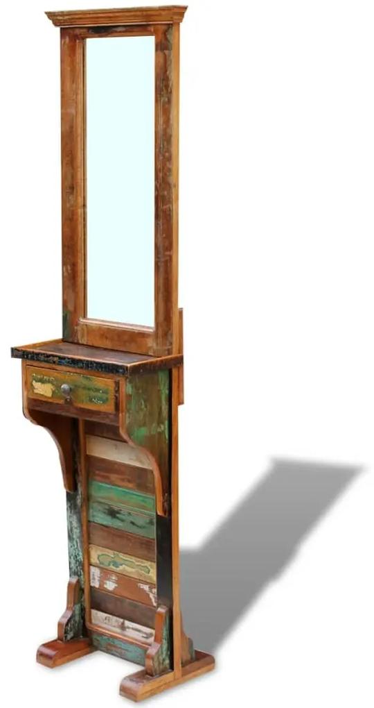 Espelho de corredor 47x23x180 cm madeira reciclada maciça