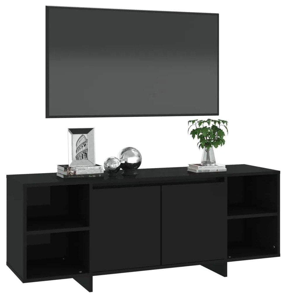 Móvel de TV 130x35x50 cm aglomerado preto