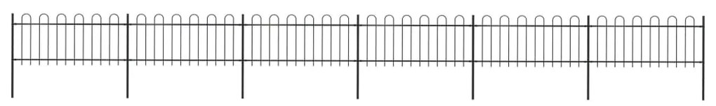 vidaXL Cerca de jardim com arco superior em aço 1070x80 cm preta