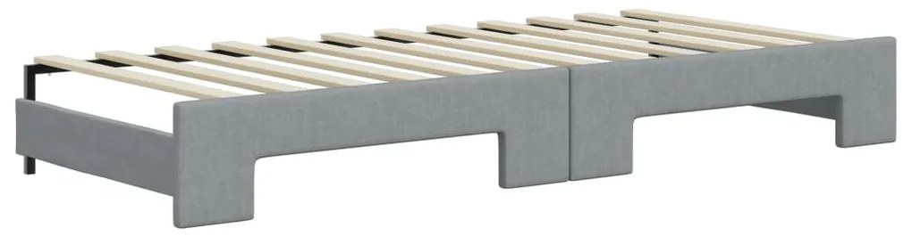 Sofá-cama com gavetão 80x200 cm tecido cinzento-claro