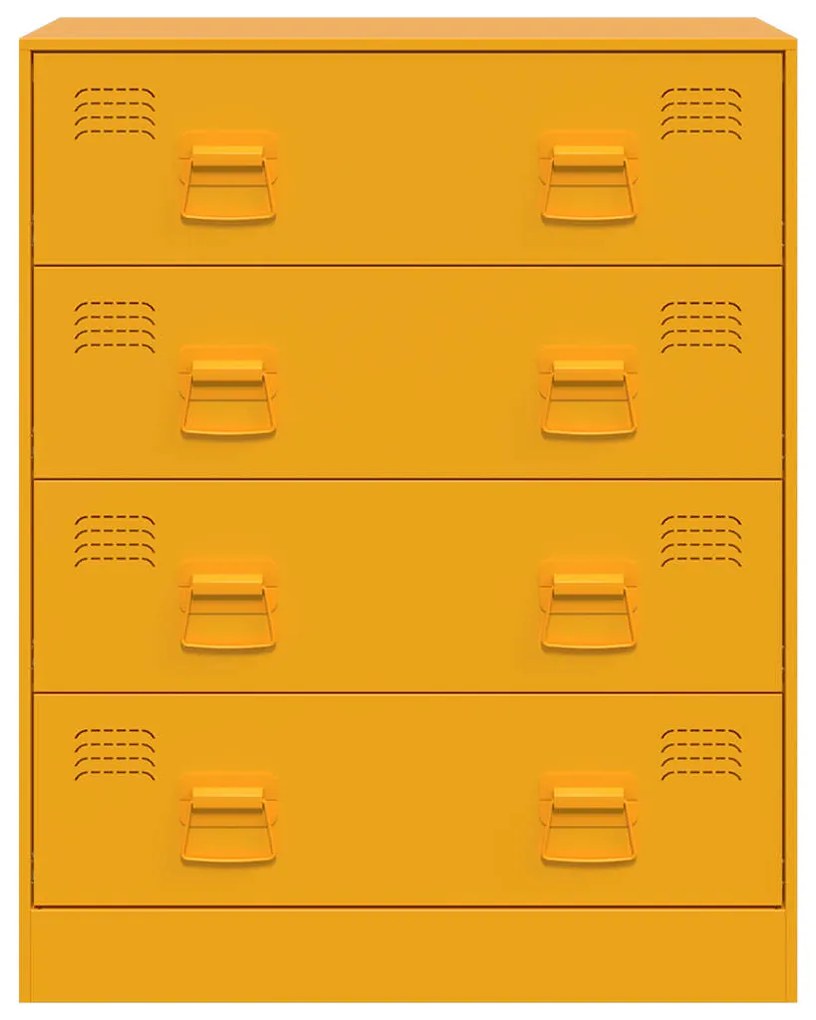 Aparador 67x39x83 cm aço amarelo mostarda