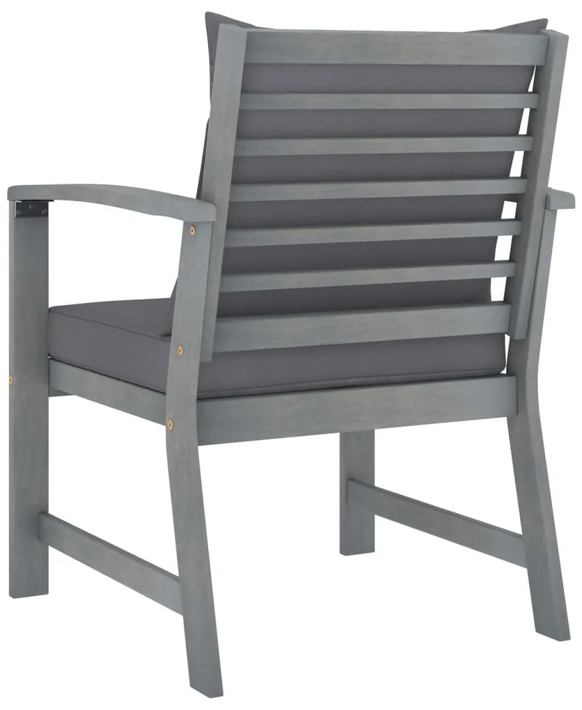 4 pcs conj. lounge jardim c/ almofadões madeira acácia maciça