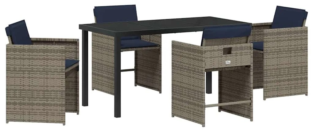 Conjunto de jantar pro jardim com 5 peças da , com almofadas em rattan