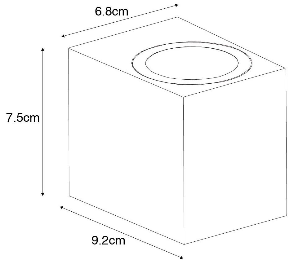 Aplique de parede inteligente para exterior preto IP65 incl. Wifi GU10 50mm - Baleno