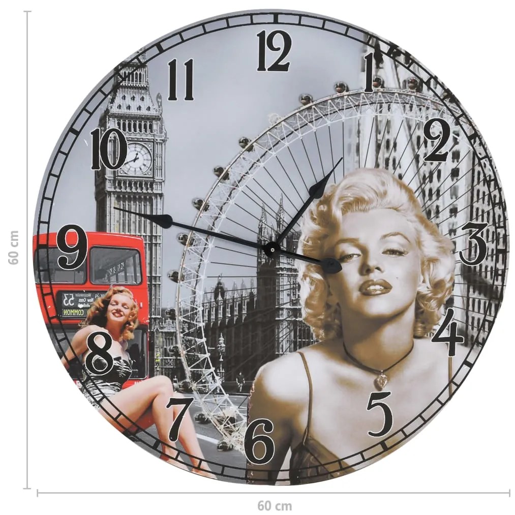 Relógio de parede vintage 60 cm