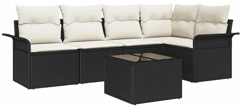 Conjunto de sofá de jardim de 5 peças com almofadas em rattan sintétic