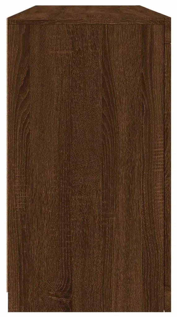 Aparador com luzes LED 142,5x37x67 cm carvalho castanho