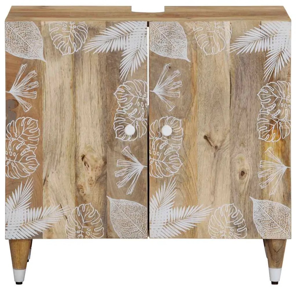 Armário para lavatório 62x33x58 cm madeira de mangueira maciça