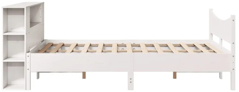 Cama sem colchão 150x200 cm madeira de pinho maciça branco