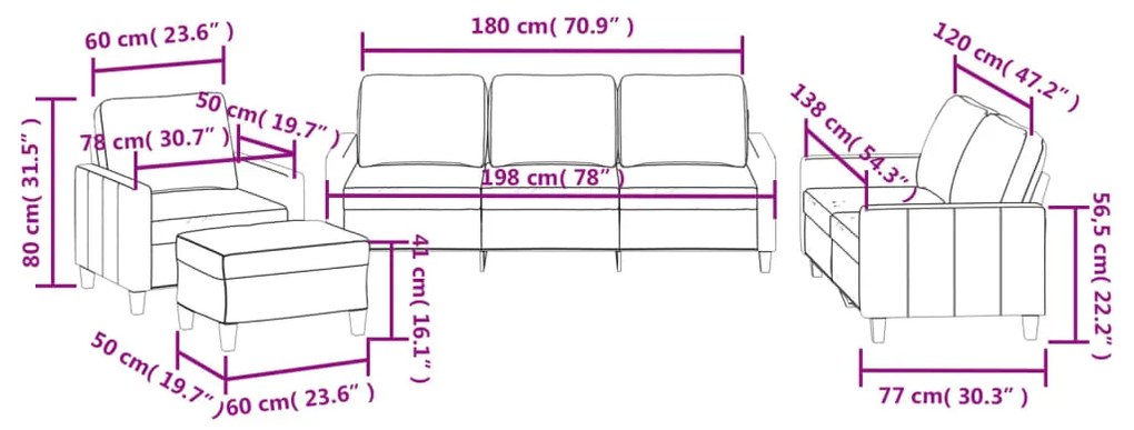 4 pcs conjunto sofás c/ almofadões couro artificial cor creme