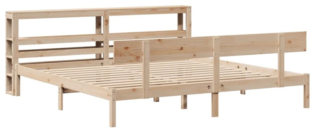 Cama sem colchão 200x200 cm madeira de pinho maciça