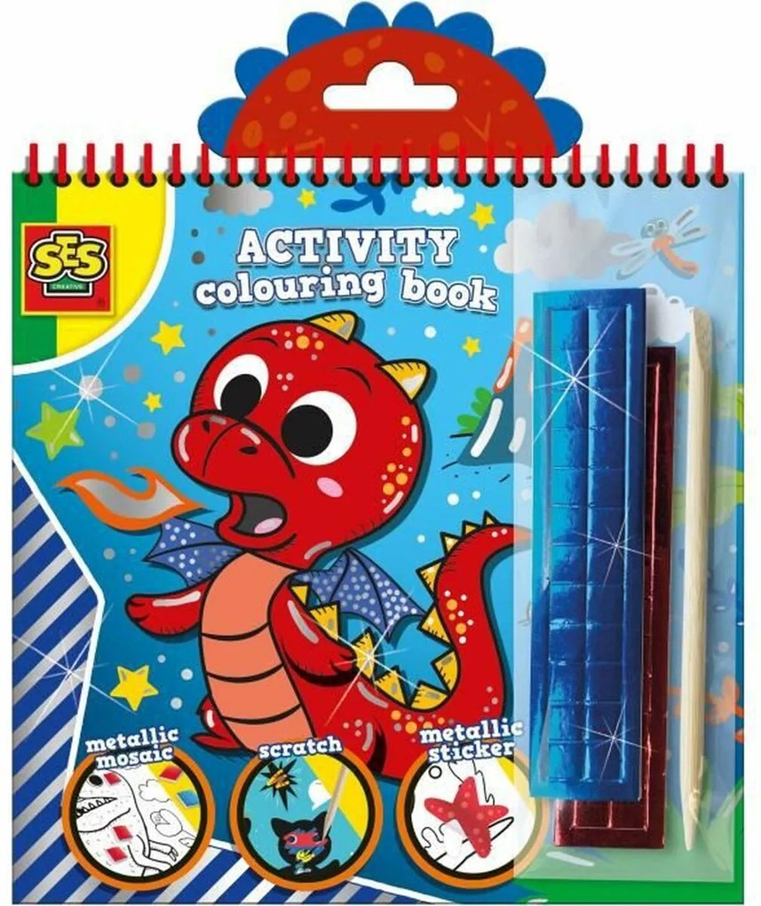 Desenhos para Pintar Ses Creative Activity Colouring Book 3 em 1 Caderno