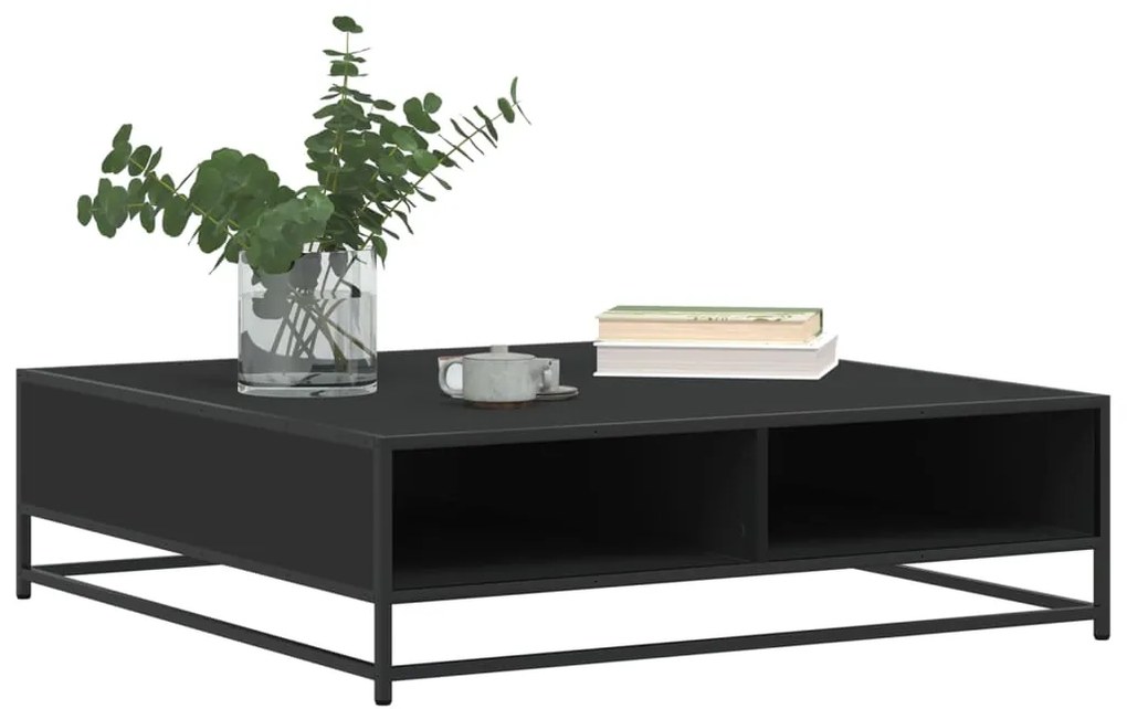 Mesa de centro 100x100x30 cm derivados de madeira/metal preto