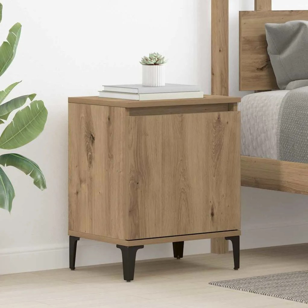 vidaXL Armário de Cabeceira Carvalho Artesanal 40 x 30 x 50 cm